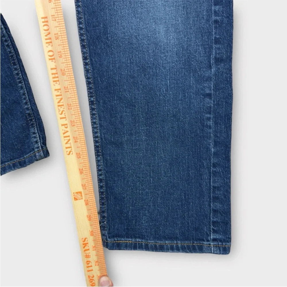 Levis 505 Straight Mid Rise Jeans Mens 34x30 Blue Medium Wash Stretch Preppy